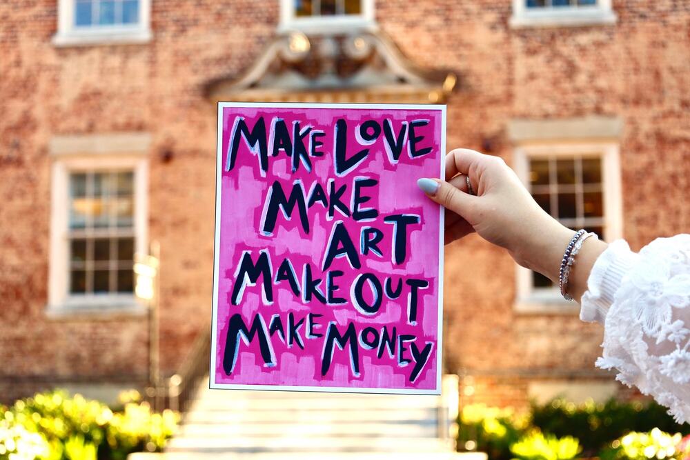 8 x 10 in Preppy Funky "Make" Art Print |  Color Sayings Art